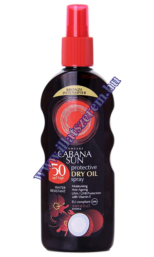 Cabana sun száraz napolaj spray SPF50 UVA/UVB vízálló KÓKUSZ illattal 200 ml